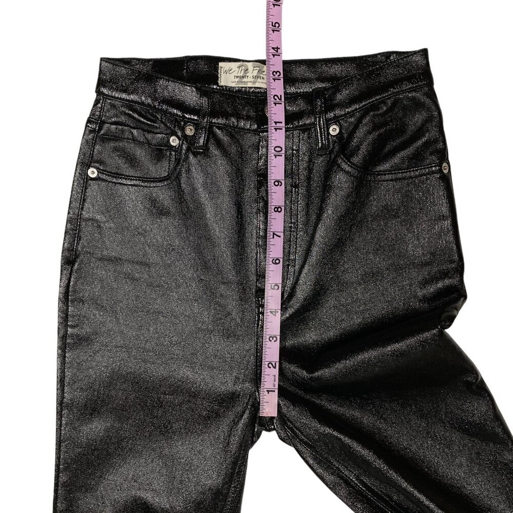 We the Free People Shiny Black Jeans, Size 27, Coated Faux Leather, Skinny - Picture 7 of 14